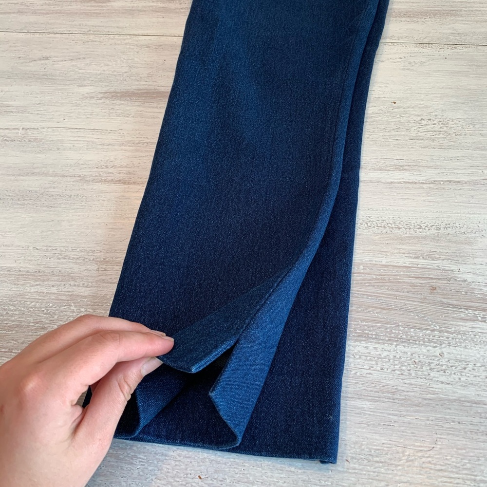 Women's High-Rise Navy Straight-Leg Pants - Picture 4 of 7